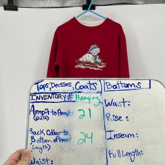 Vintage Penmans Red Crewneck Pullover red snowy Dog embroidered sweatshirt - Picture 13 of 15